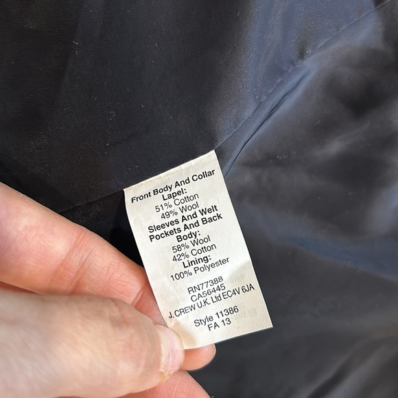 J. Crew Contrast Knit Colorblock Gray Navy Blazer size 8 - Picture 8 of 9